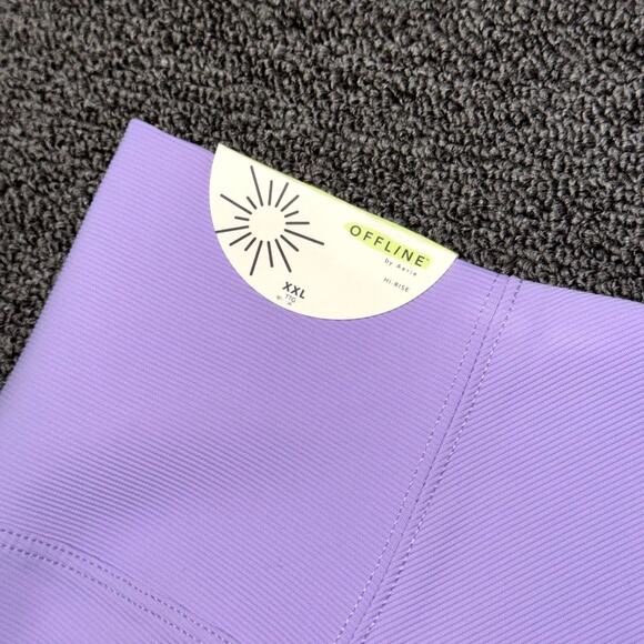 Offline By Aerie Hi-Rise Leggings Womens 2XL Purple Stretch Yoga Workout Pull On - Picture 5 of 8